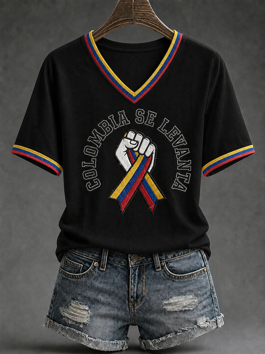 Women's Colombia Se Levanta Printed Casual T-Shirt