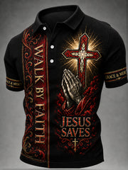 Men's Christian JESUS SAVES Cross Short Sleeve Top