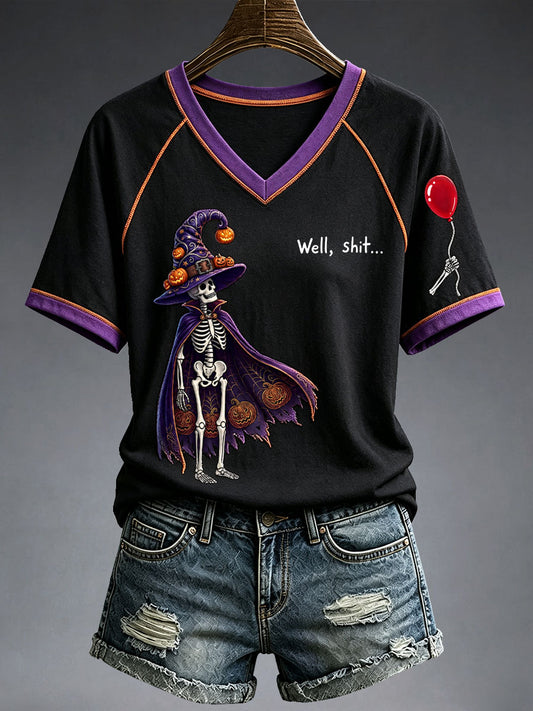 Women's Halloween Skull T-Shirt