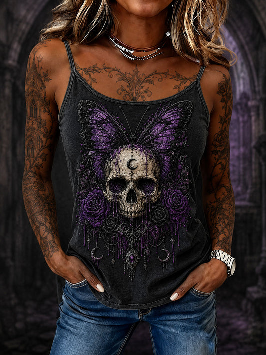 Women's Halloween Gothic Skull Butterfly Vests