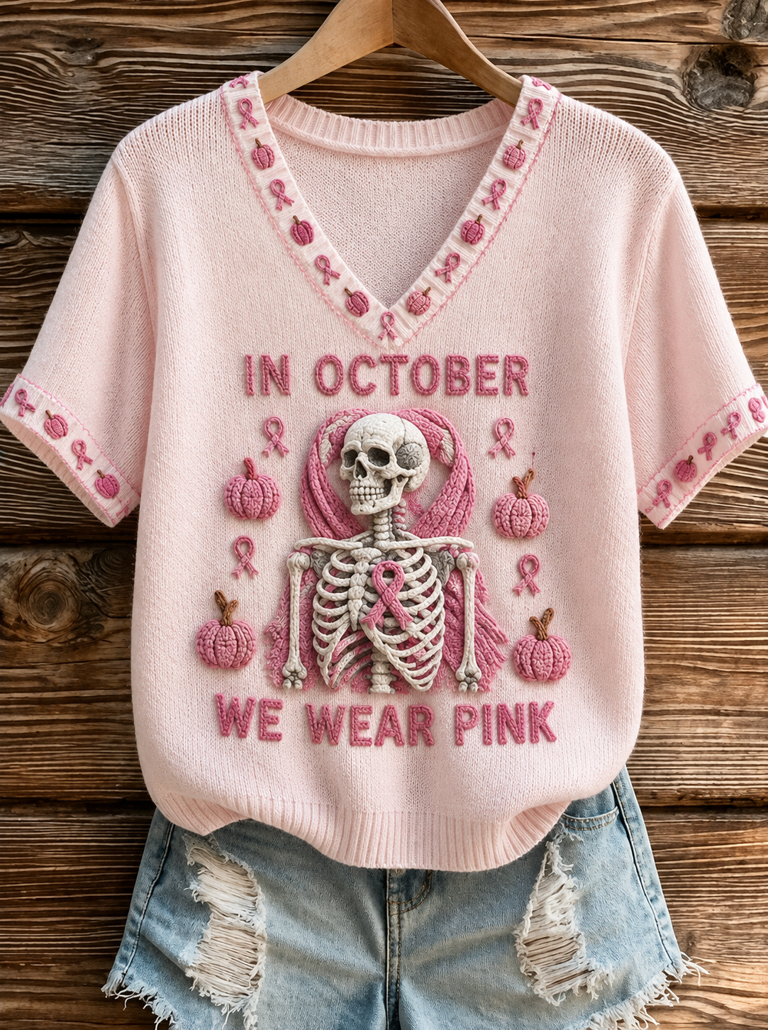 Women's in october we wear pink T-shirt