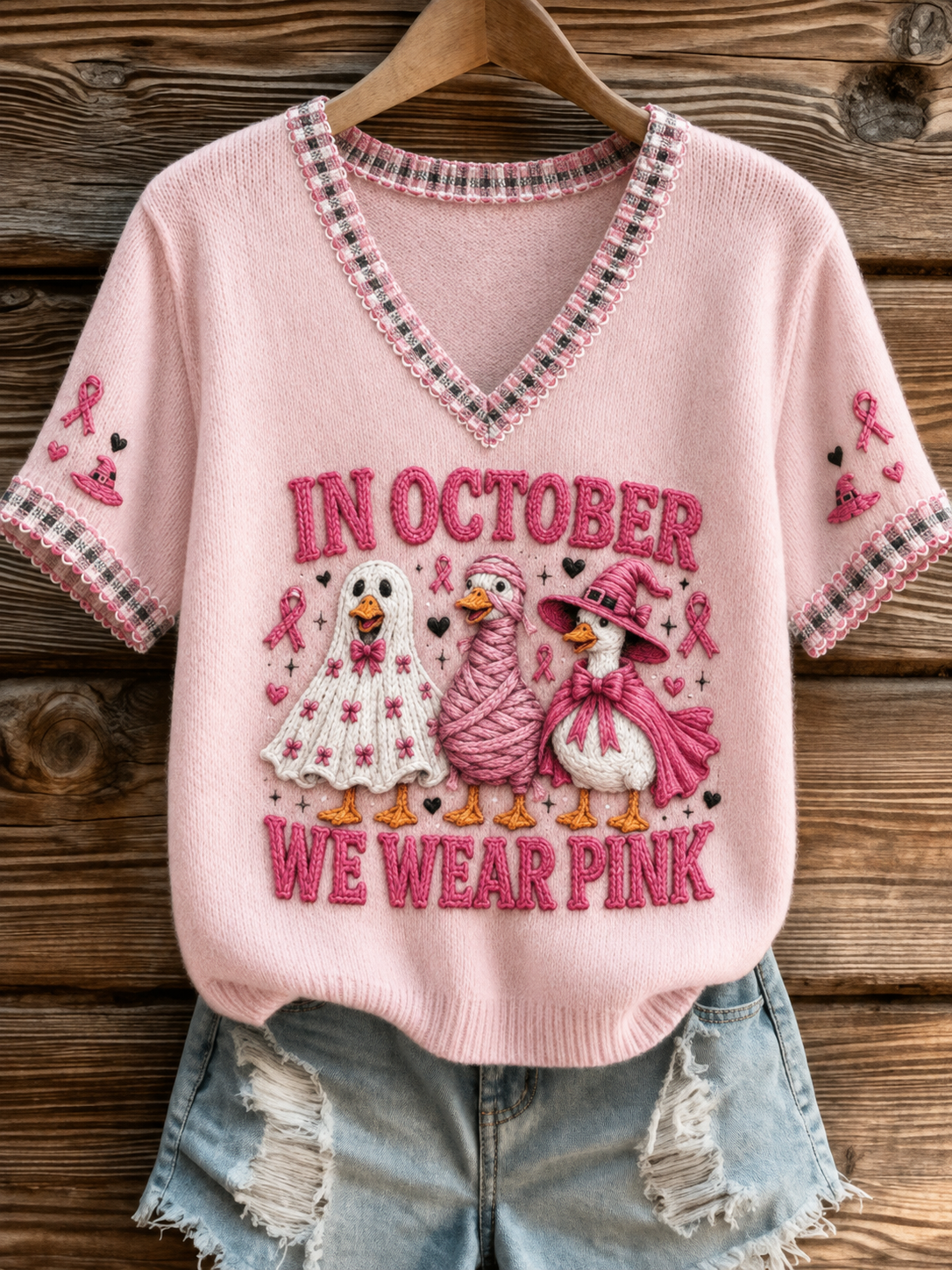 Women's in october we wear pink T-shirt