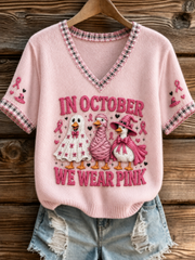 Women's in october we wear pink T-shirt