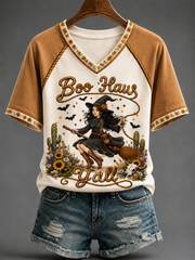 Women's Western Witch V-neck Off-shoulder Short-sleeved T-shirt
