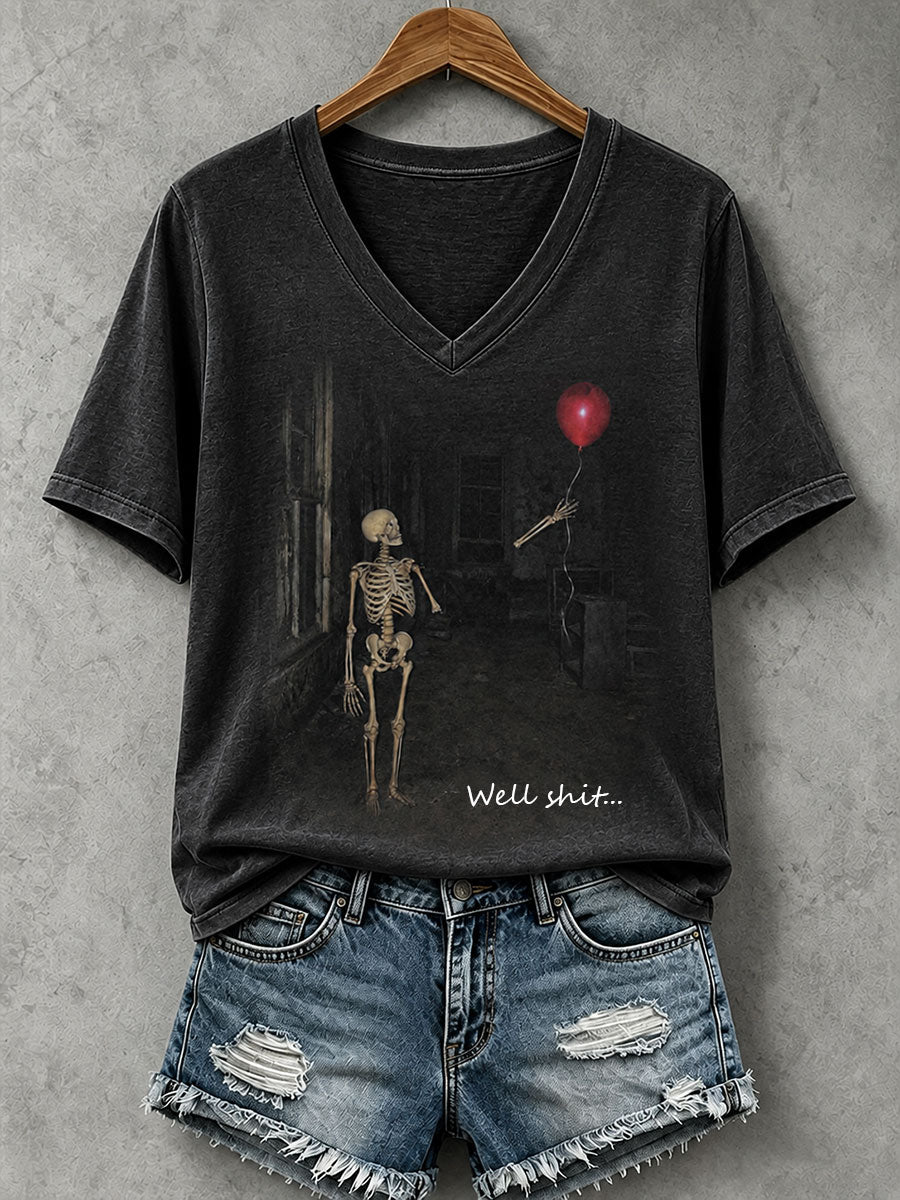 Women's Well Shit Skull T-shirt