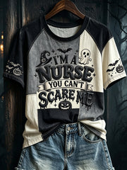 Women's Halloween Pattern Printed Casual Short Sleeve T-Shirt