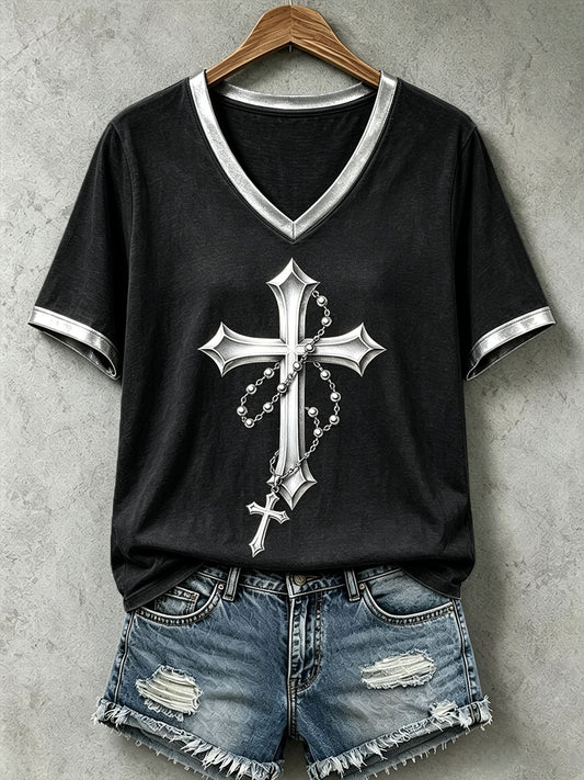 Women's Gothic Cross T-Shirt
