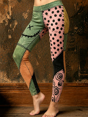 Women's Halloween Color Block Casual Leggings