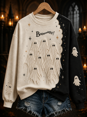 Women's Halloween ghost print Regular Sweatshirt