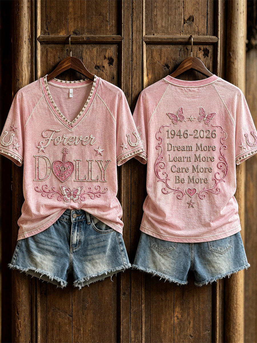 Women's Country Music Legend Print Memorial short-sleeved T-shirt