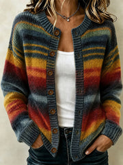 Women's Fall Art Print Casual Cardigan