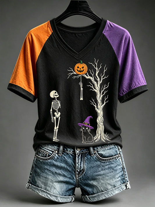 Women's Halloween Skull T-Shirt