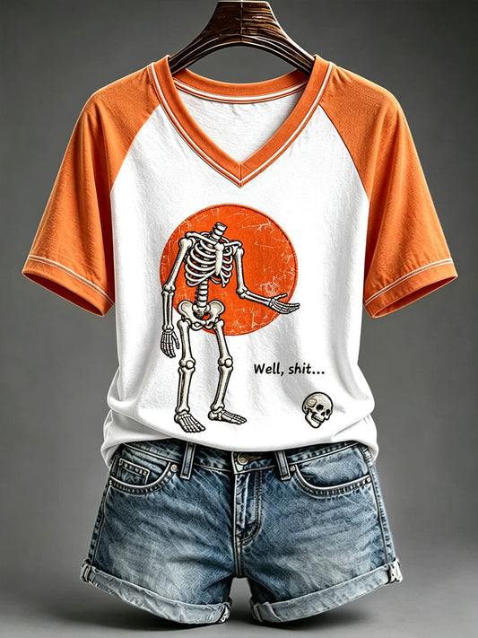 Women's Halloween Skull T-Shirt