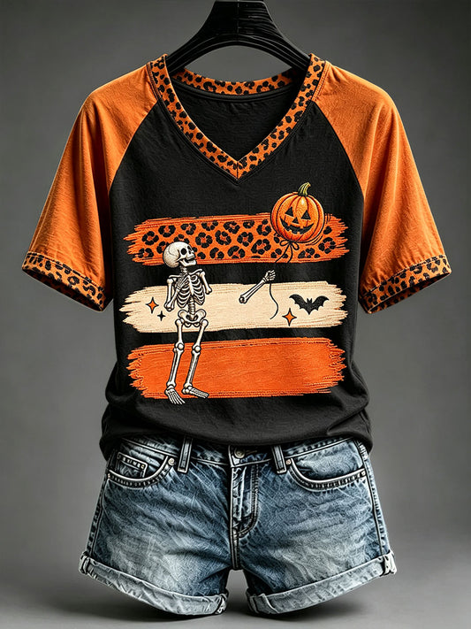 Women's Halloween Skull T-Shirt