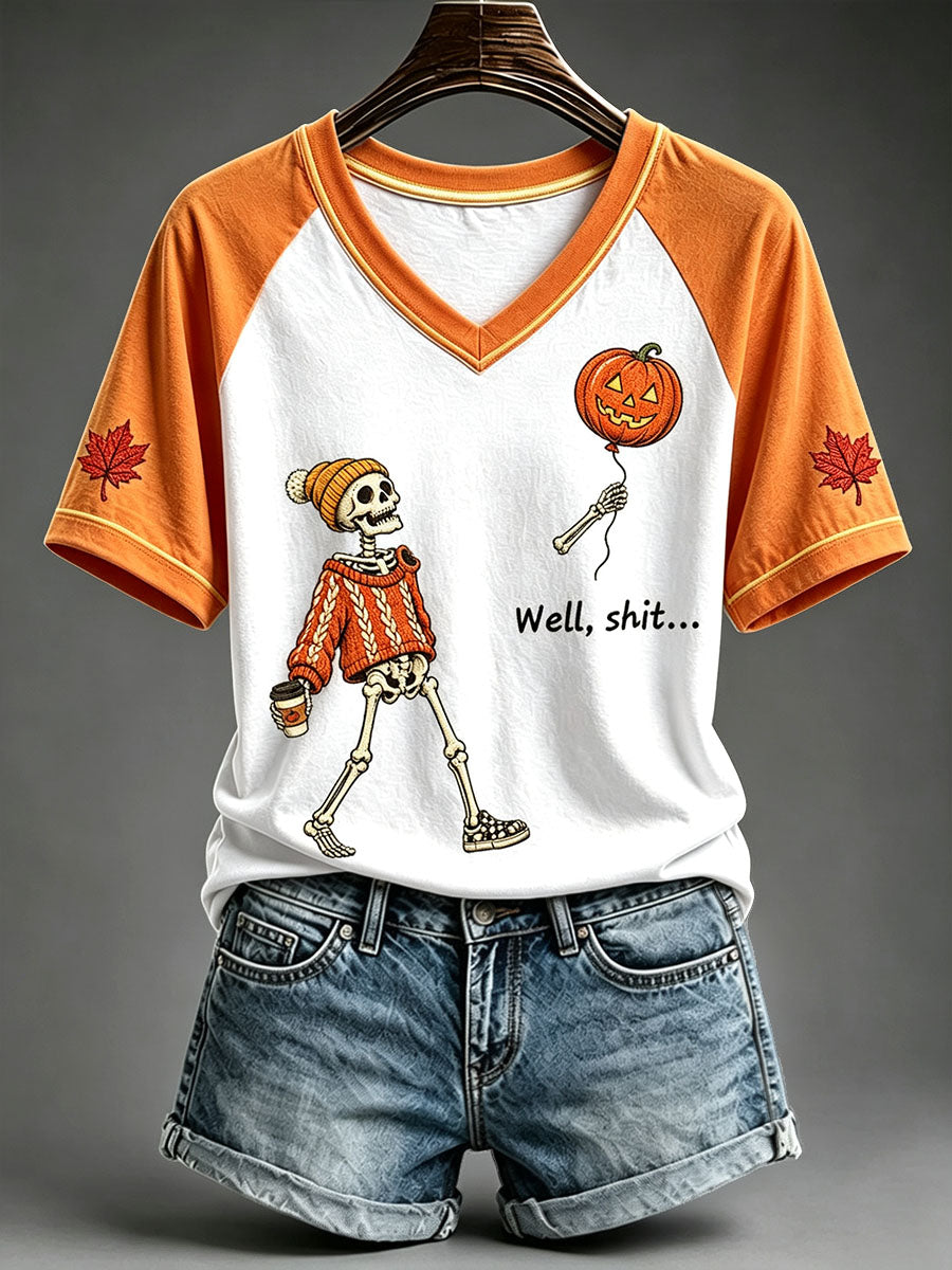 Women's Halloween Skull T-Shirt