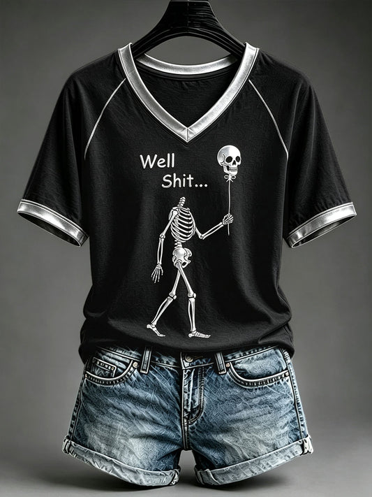 Women's Halloween Skull T-Shirt