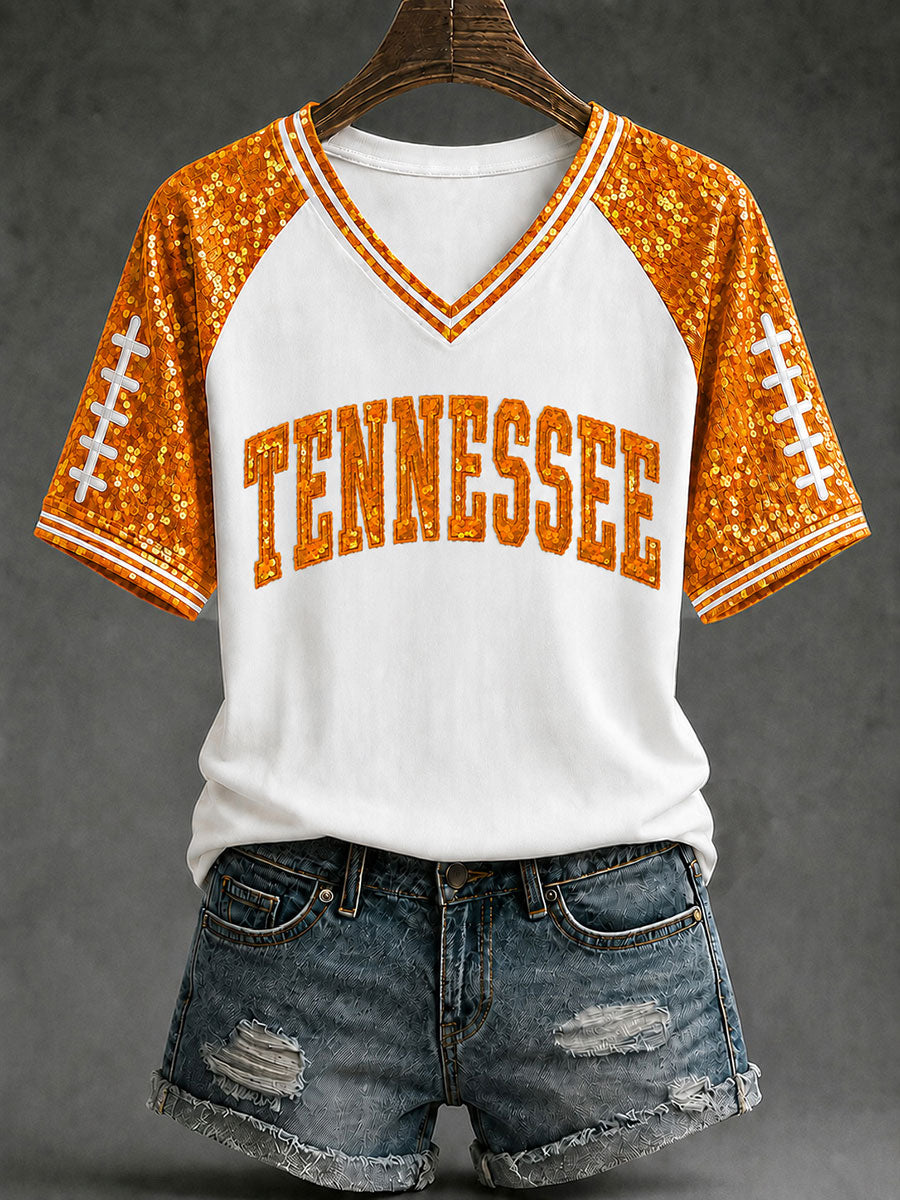 Women's Game Day Football Print Casual T-Shirt