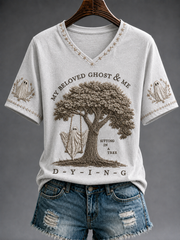 Women's My Beloved Ghost & Me sitting is a tree dying short-sleeved T-shirt