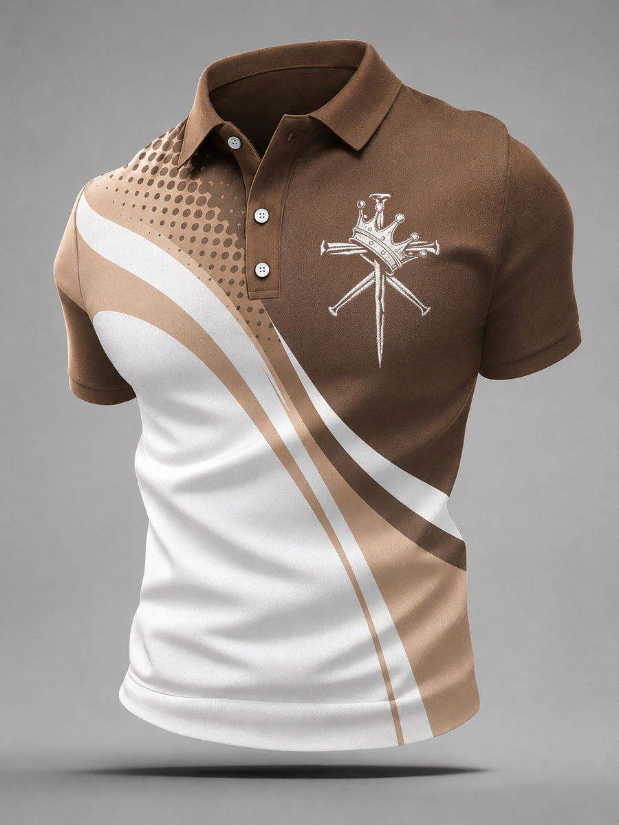 Men's Faith Cross Print Polo