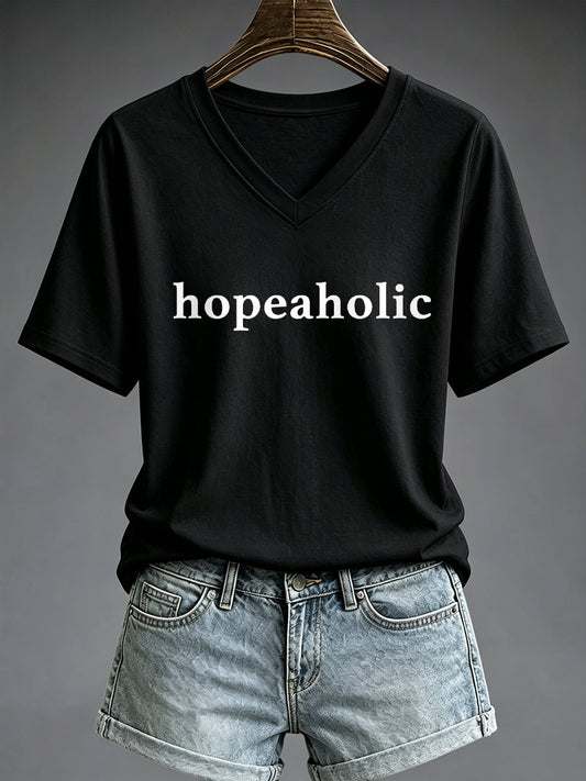 Women's Hopeaholic Print short-sleeved T-shirt
