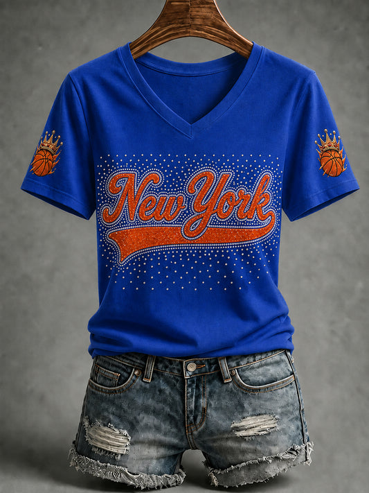 Women's Classic Basketball Fan Graphic Short Sleeve T-shirt