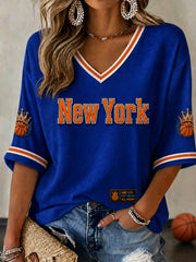 Women's Classic Basketball Fan Graphic Waffle T-shirt