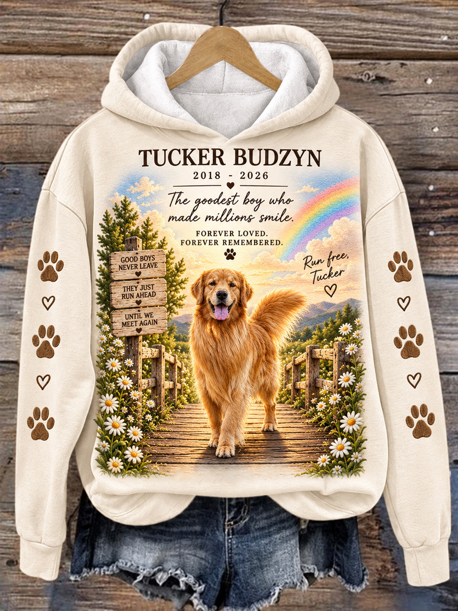 Women's Forever In Our Hearts Run Free Tucker Dog Lovers Hoodie