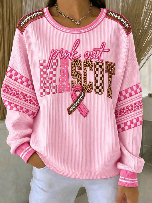 Women's "pink out mascot" breast cancer awareness sweatshirts