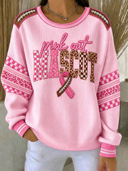 Women's "pink out mascot" breast cancer awareness sweatshirts