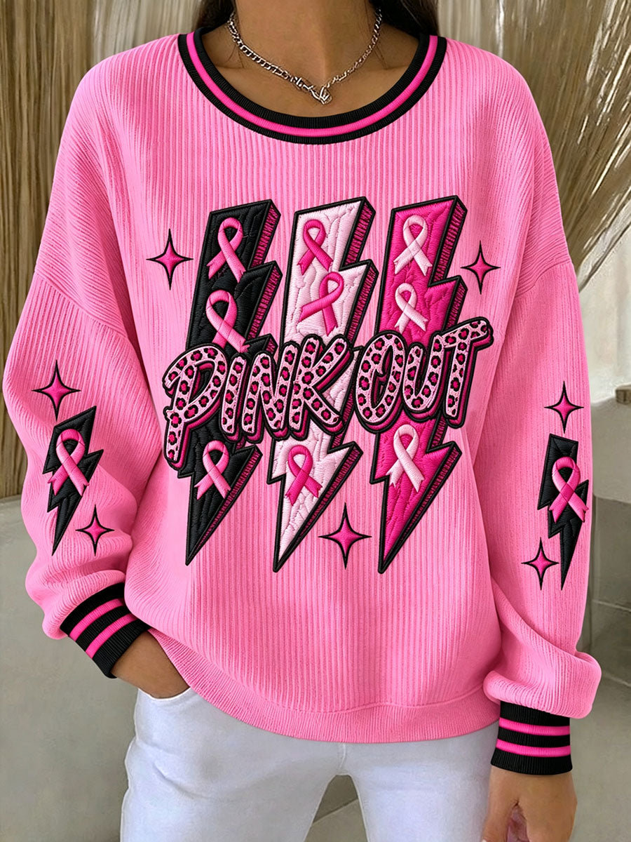 Women's "pink out" breast cancer awareness sweatshirts