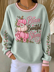 Women's "brave beautiful strong" breast cancer awareness sweatshirts