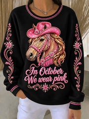 Women's "In October We wear pink" Breast Cancer Awareness Sweatshirts