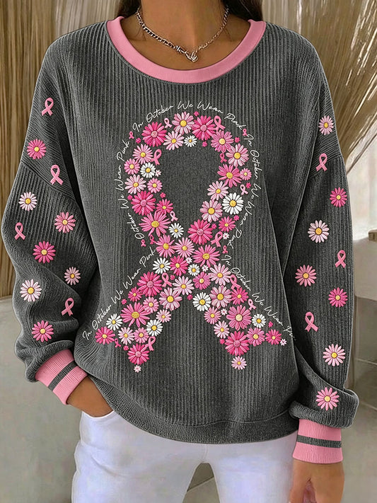 Women's "In October We wear pink" breast cancer awareness sweatshirts