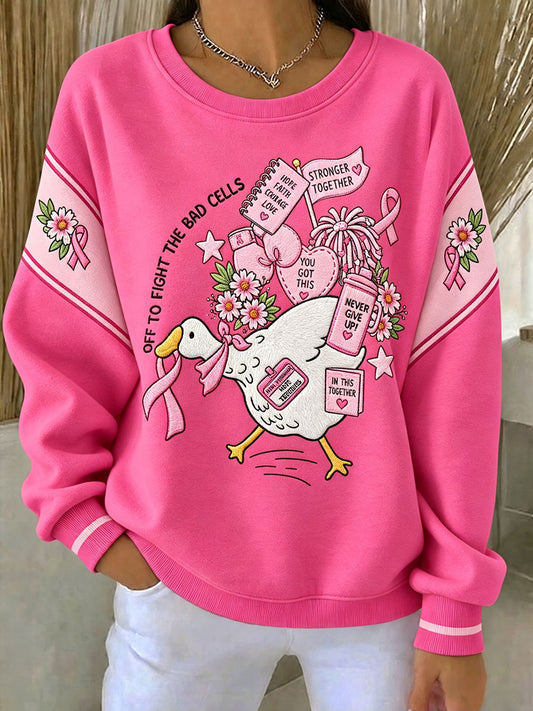 Women's "Off to fight the bad cells" Breast Cancer Awareness Sweatshirts