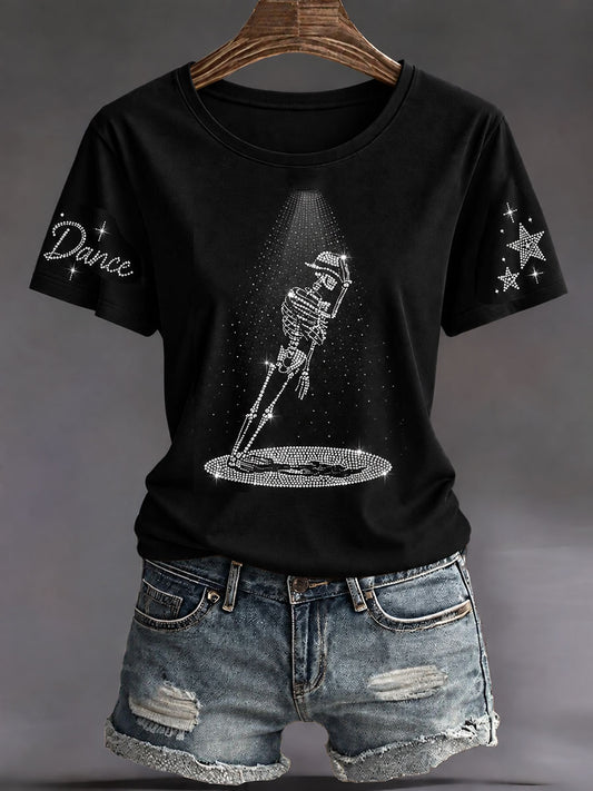 Women's Halloween Gothic Fun Skull Casual T-shirt