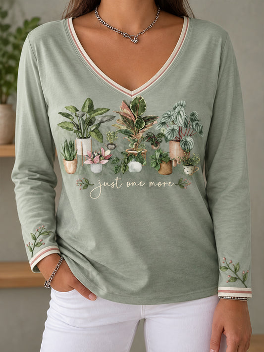 Women's Plants Lover Art Printed T-shirt
