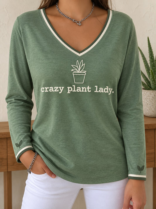 Women's Plants Lover Art Printed T-shirt
