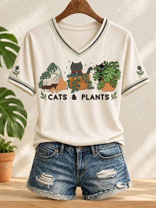 Women's Plants Lover Art Printed T-shirt