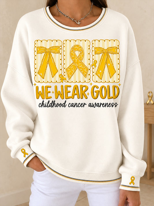 Women's Childhood Cancer Awareness Printed Sweatshirt