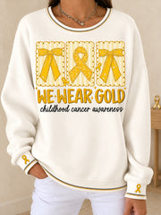 Women's Childhood Cancer Awareness Printed Sweatshirt