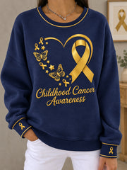Women's Childhood Cancer Awareness Printed Sweatshirt
