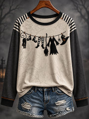 Women's Halloween Witches Art Printed T-shirt