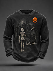 Men's Funny Skeleton Waffle Top