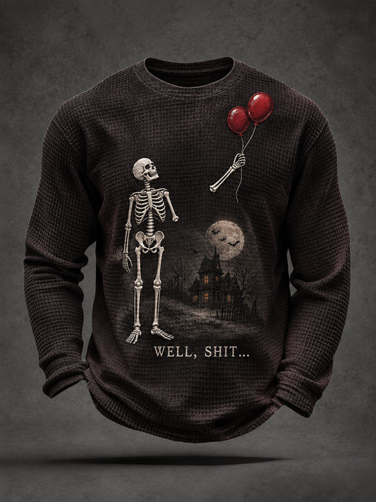 Men's Funny Skeleton Waffle Top