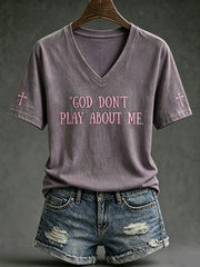 Women's faith theme slogan pattern printed casual short-sleeve T-shirt
