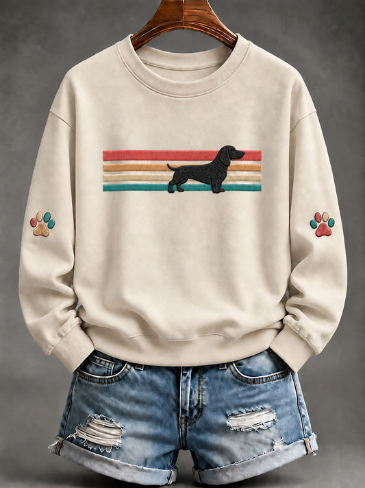 Women's Dachshund-Print Casual Sweatshirt