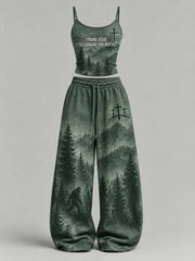 Women's "I Found Jesus Still Looking For Bigfoot" Printed Casual Set