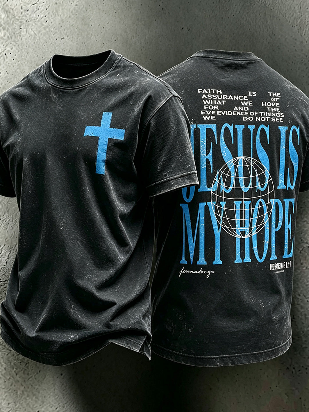 Men's faith theme pattern printed casual short-sleeve T-shirt