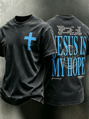 Men's faith theme pattern printed casual short-sleeve T-shirt