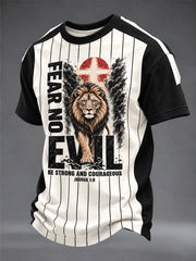 Men's "Fear No Evil" Faith Print Casual T-Shirt